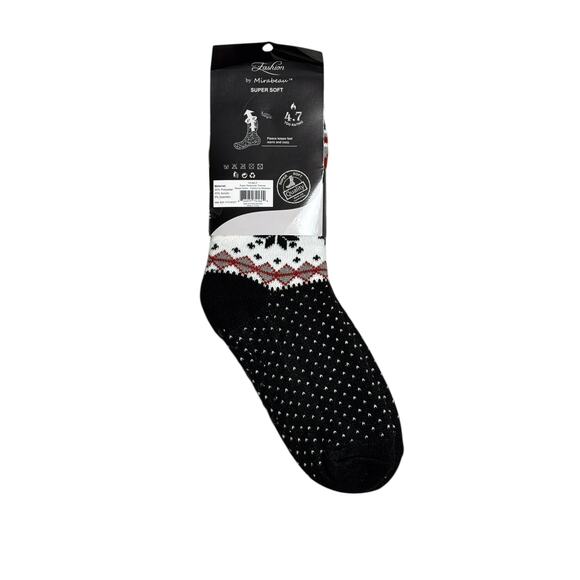 Fashion by Mirabeau Rustic Redwoods Sherpa Thermal Slipper Socks Black Soft OS - Picture 2 of 5